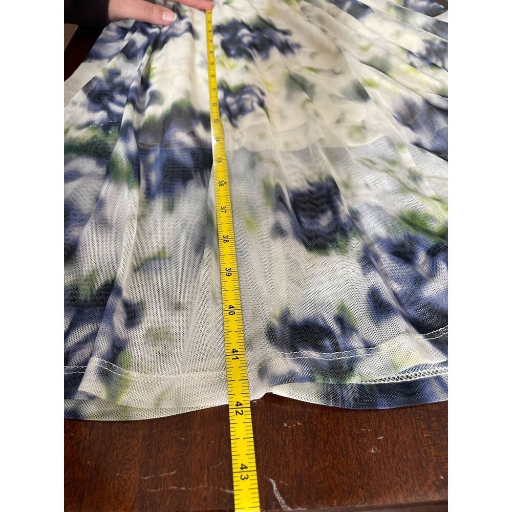 NWT Anthropologie Sarah Hann Iris Mesh Dress Tie Yellow Blue White Tie Dye SZ S - Picture 11 of 11